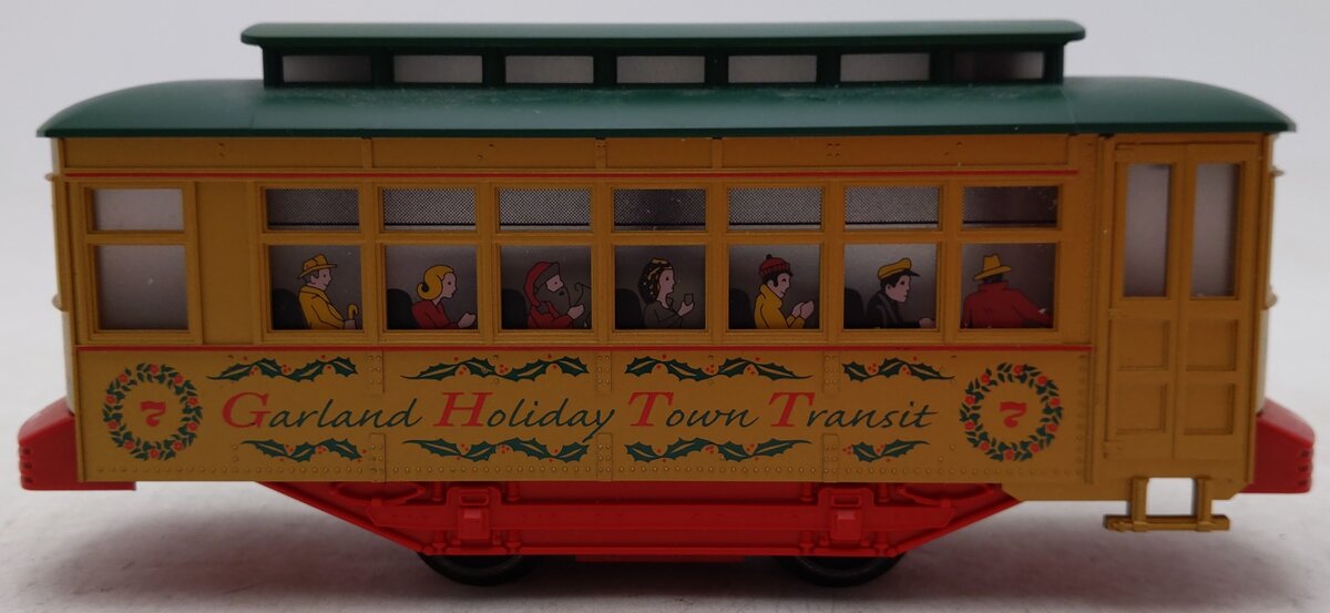 Lionel 6-21945 O Gauge Garland Holiday Town Transit Christmas Trolley EX