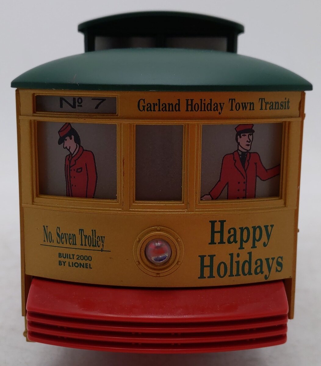 Lionel 6-21945 O Gauge Garland Holiday Town Transit Christmas Trolley EX