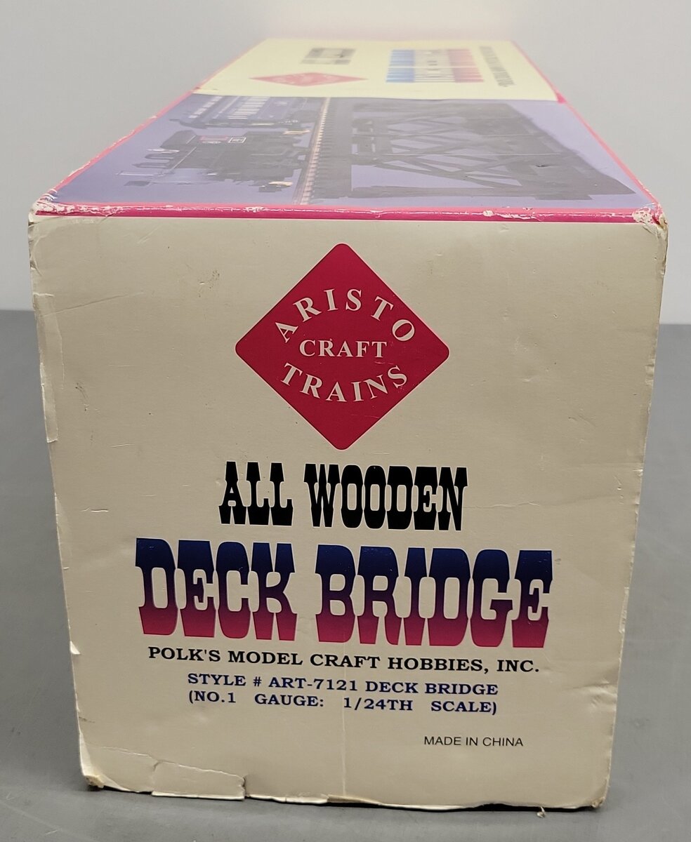 Aristo-Craft 7121 G Scale Wooden Deck Bridge EX/Box