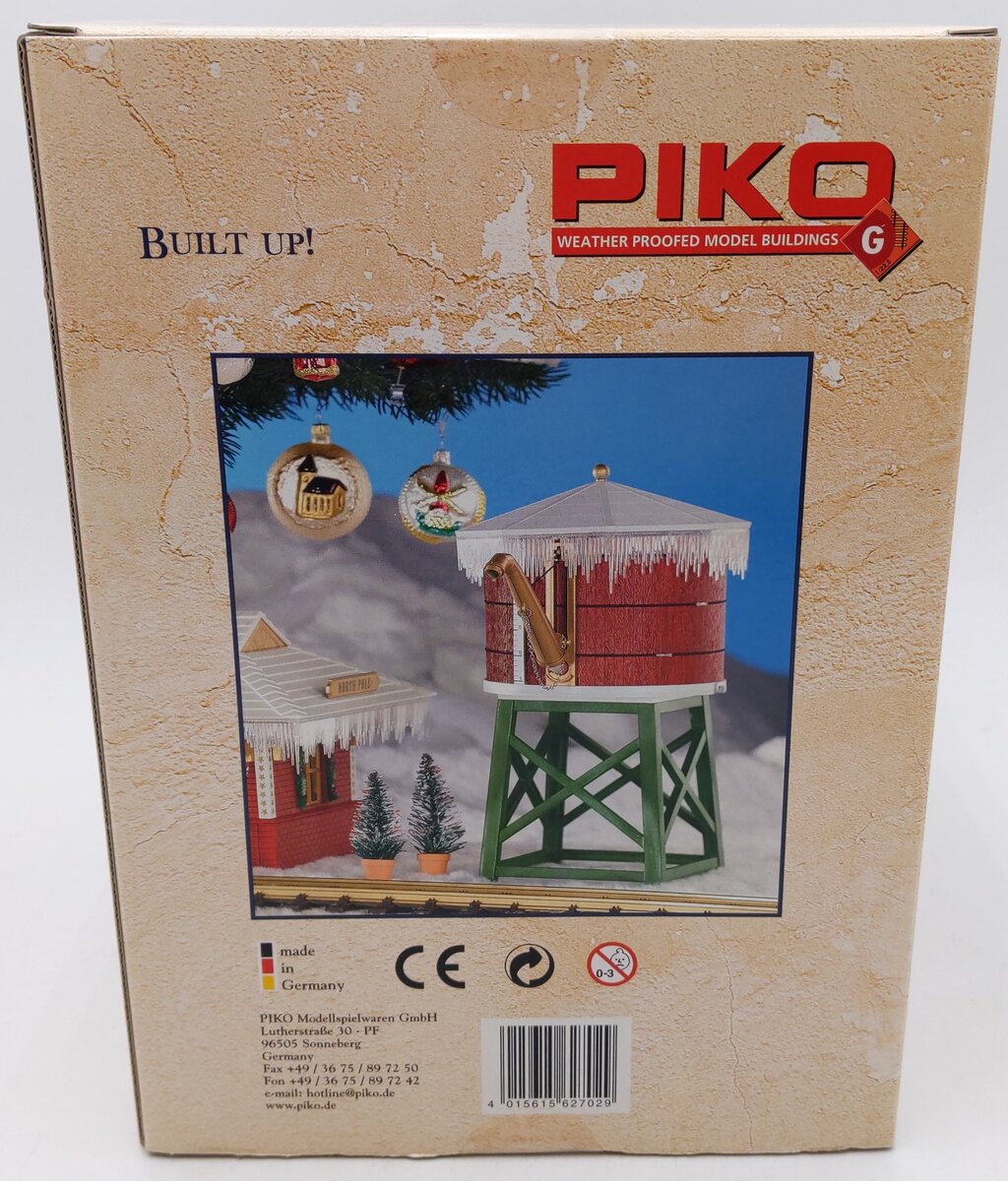 Piko 62702 G Scale North Pole Water Tower Building Kit NIB