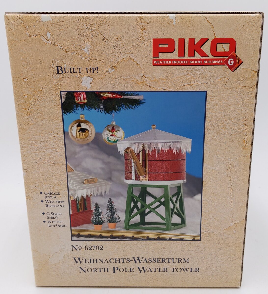 Piko 62702 G Scale North Pole Water Tower Building Kit NIB