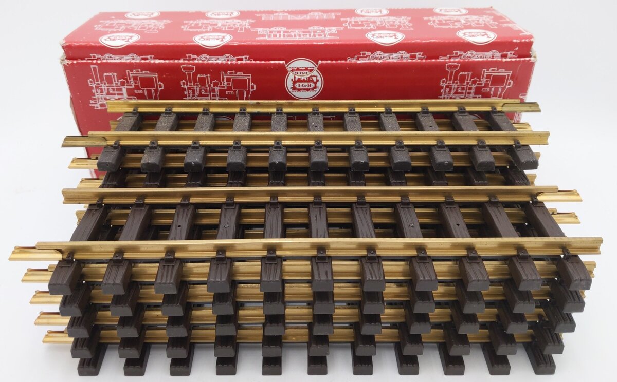 LGB 10000 G Scale 12 Inch Brass Rail Straight Track Sections [11] EX/Box