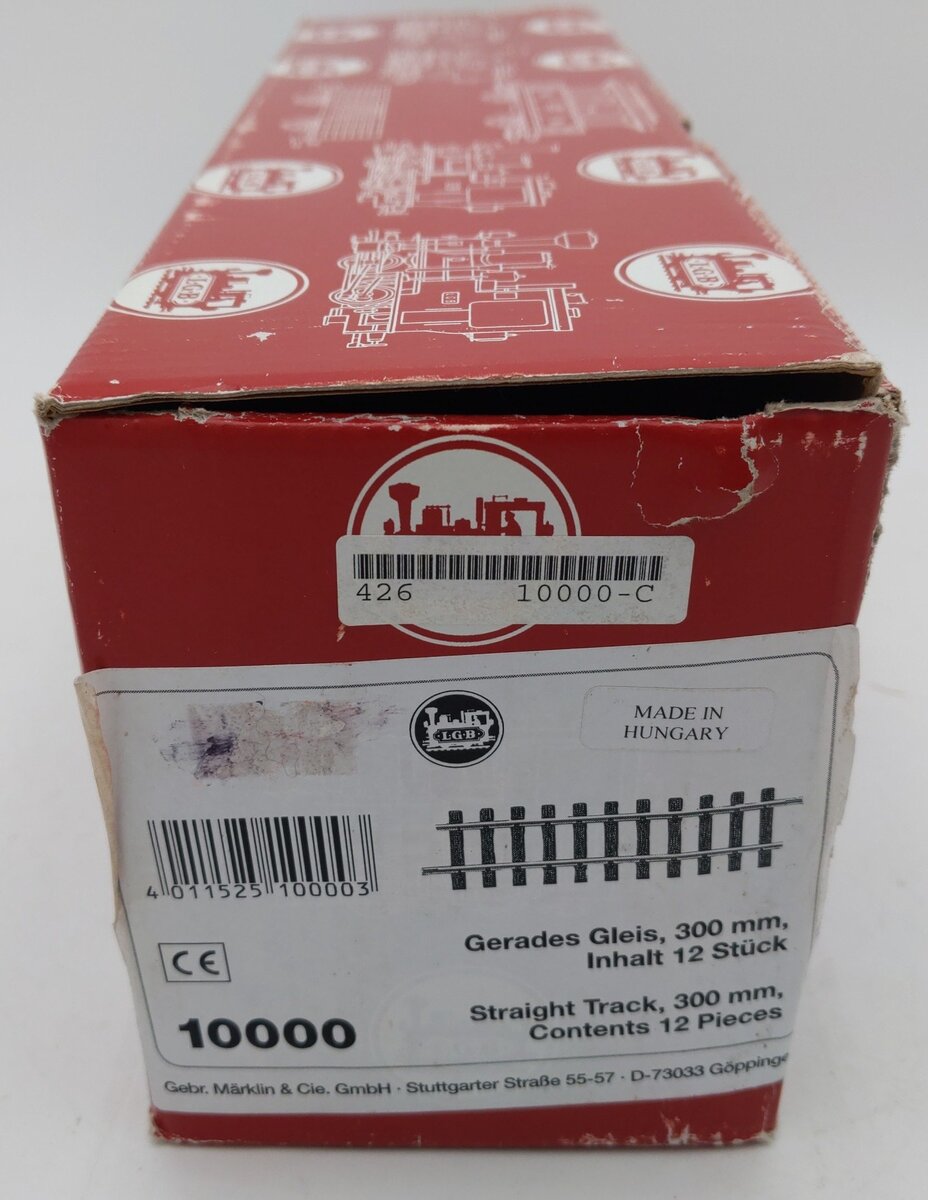 LGB 10000 G Scale 12 Inch Brass Rail Straight Track Sections [11] EX/Box