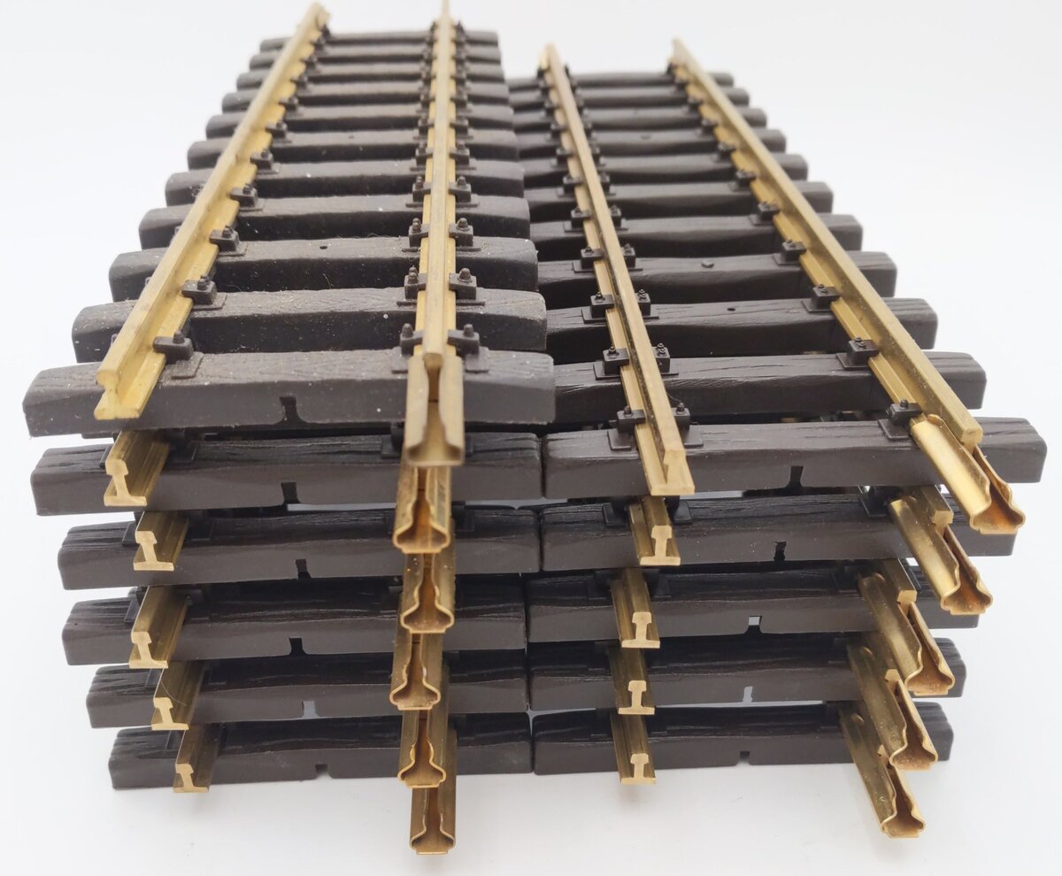 LGB 10000 G Scale 12 Inch Brass Rail Straight Track Sections [11] EX/Box