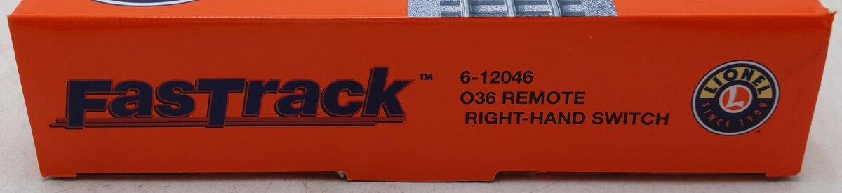 Lionel 6-12046 O Gauge O36 Right Hand Remote-Control FasTrack Switch/Turnout EX/Box