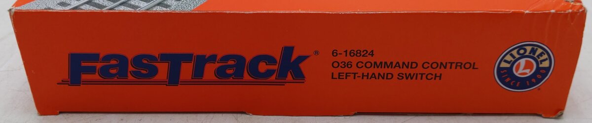 Lionel 6-16824 O36 FasTrack Command Control Left Hand Switch Turnout EX/Box
