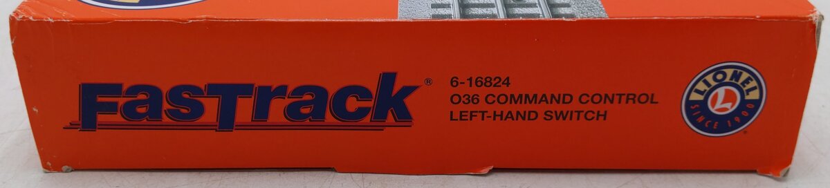Lionel 6-16824 O36 FasTrack Command Control Left Hand Switch Turnout EX/Box
