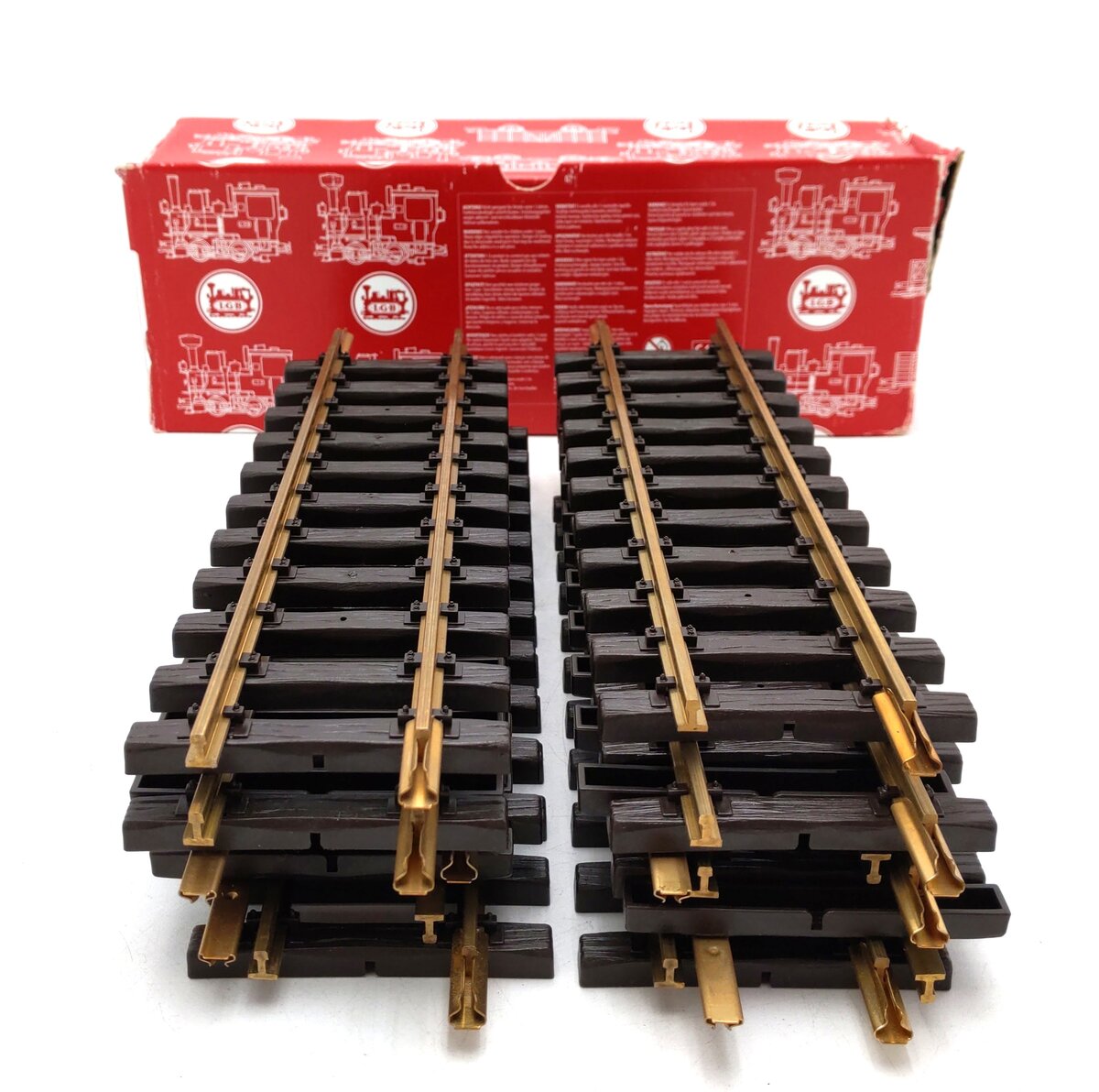 LGB 10000 G Scale 12 Inch Brass Rail Straight Track Sections (Box of 12) EX/Box