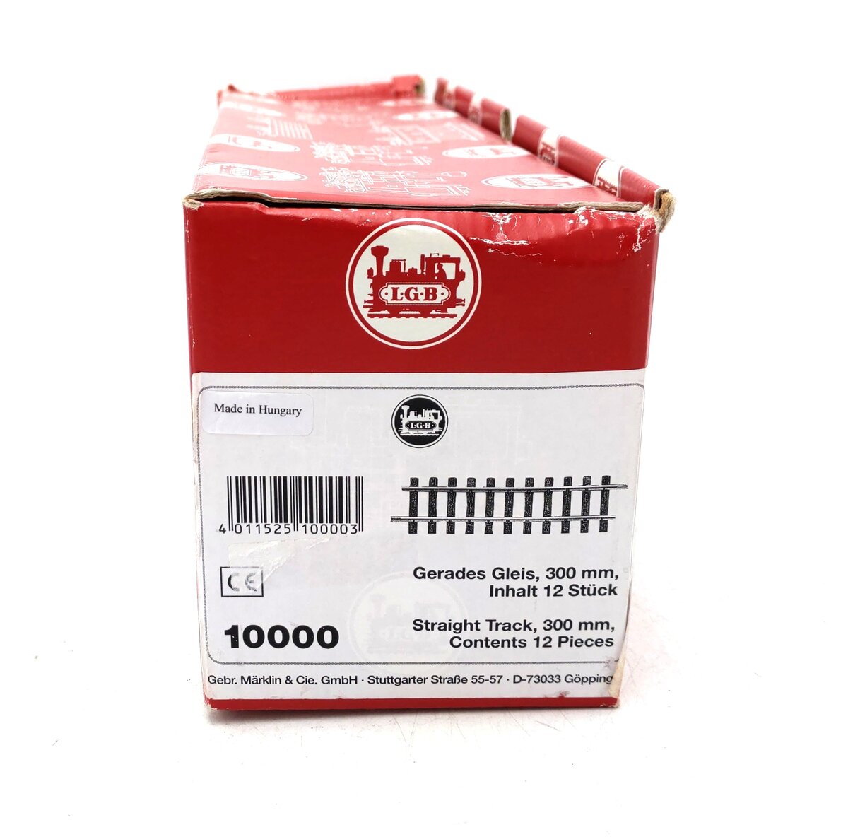 LGB 10000 G Scale 12 Inch Brass Rail Straight Track Sections (Box of 12) EX/Box