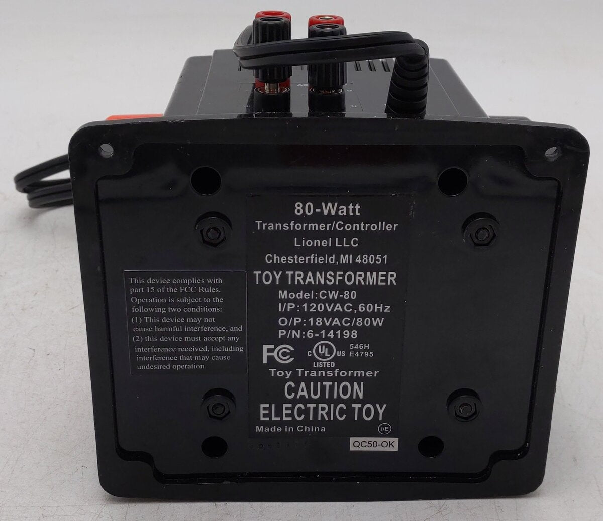 Lionel CW-80 O Gauge 80 Watt Transformer