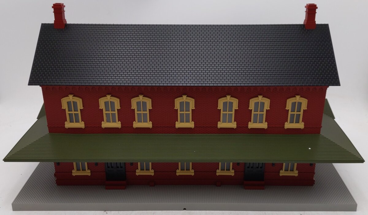 MTH 30-90094 O Dark Red Stone Passenger Station w/Dual Platforms EX/Box