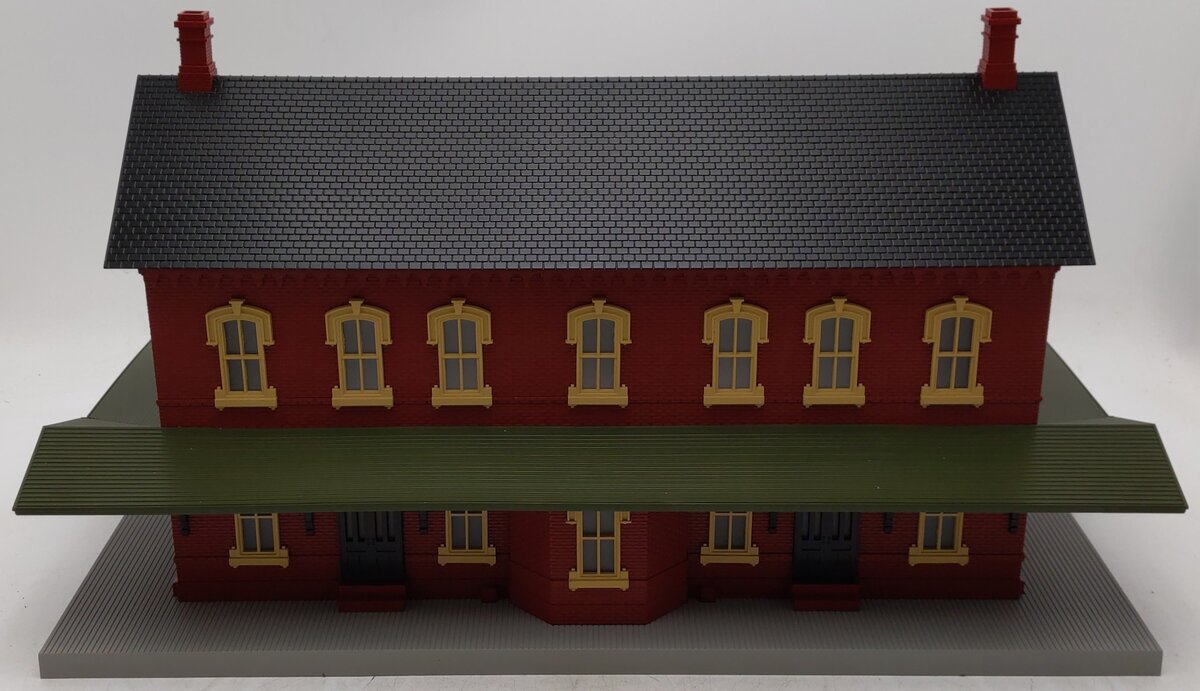 MTH 30-90094 O Dark Red Stone Passenger Station w/Dual Platforms EX/Box