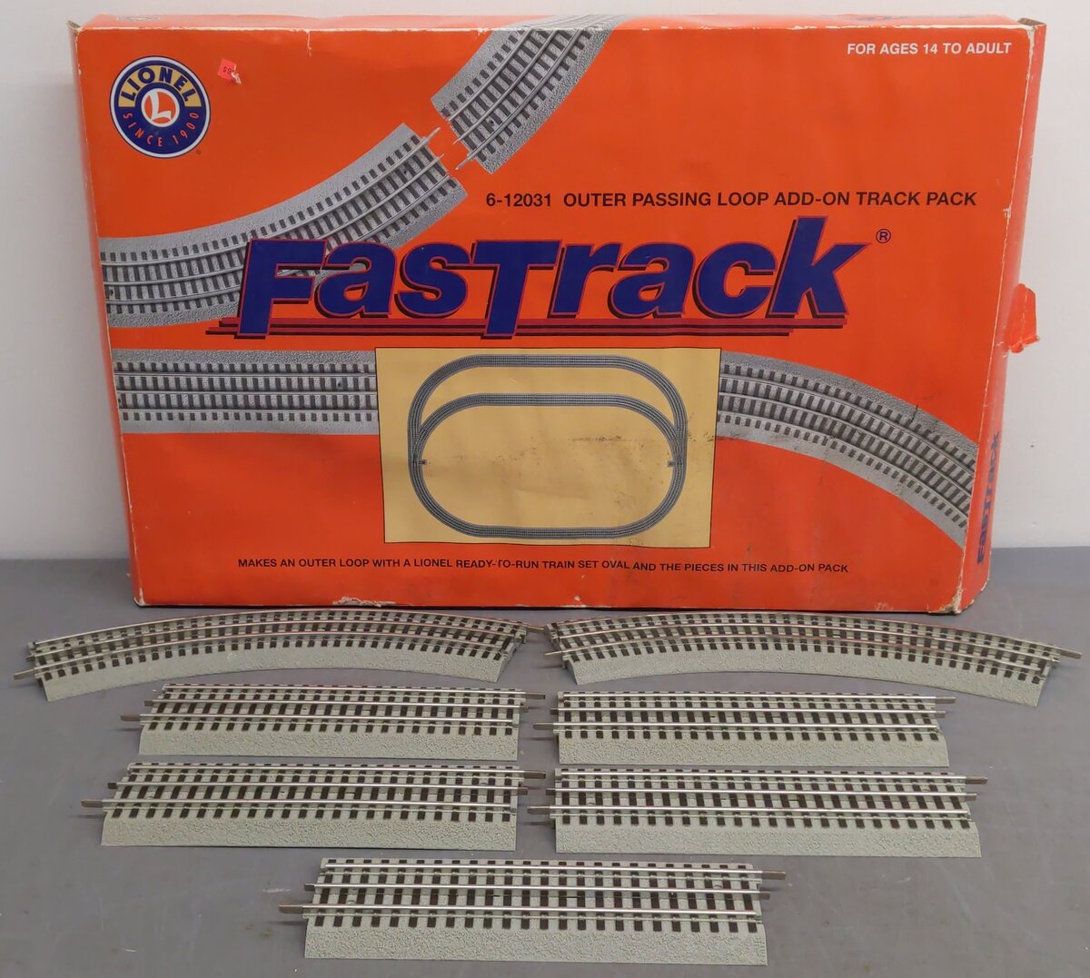 Lionel 6-12031 O27 Outer Passing Loop FasTrack Add-On Pack EX/Box