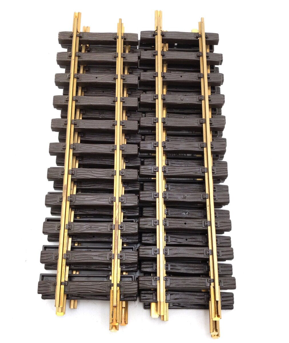 LGB 10000 G Scale 12 Inch Brass Rail Straight Track Sections (8) EX