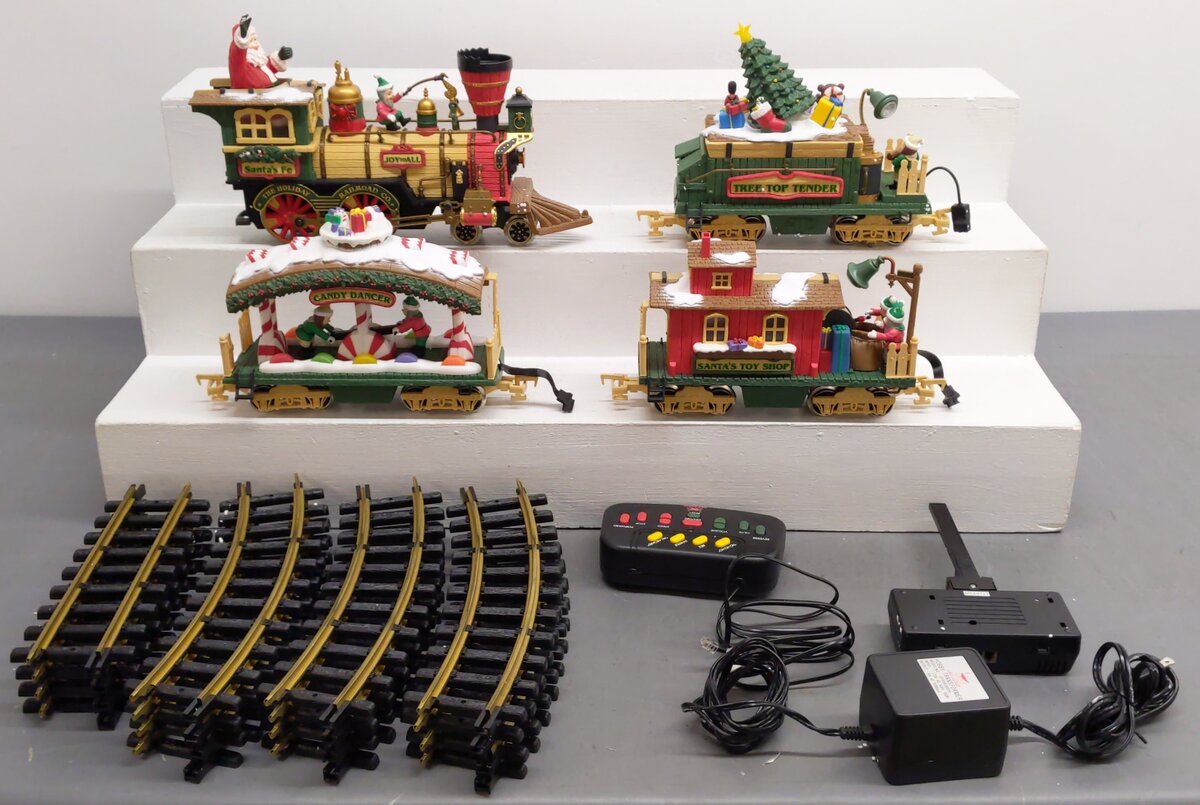 New Bright 380 G Scale Holiday Express Animated Steam Train Set EX/Box