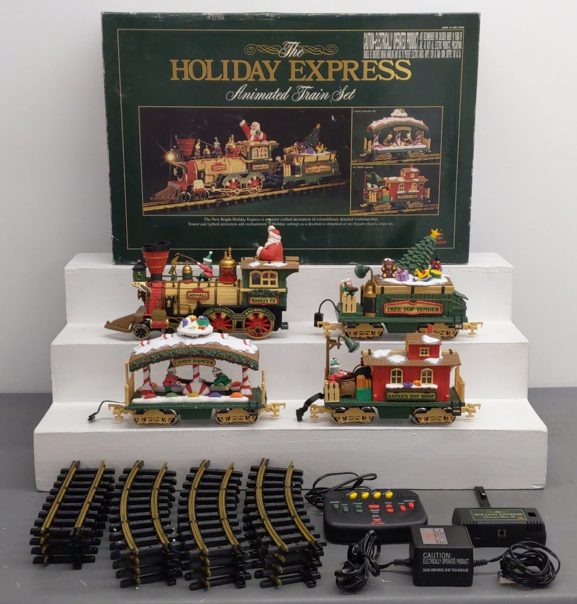 New Bright 380 G Scale Holiday Express Animated Steam Train Set EX/Box