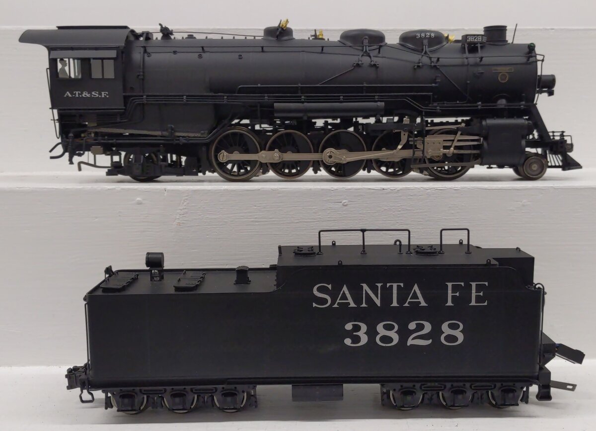 3rd Rail O BRASS Santa Fe 3800 Class 2-10-2 Steam Locomotive w/ Tender #3828-F/P EX/Box