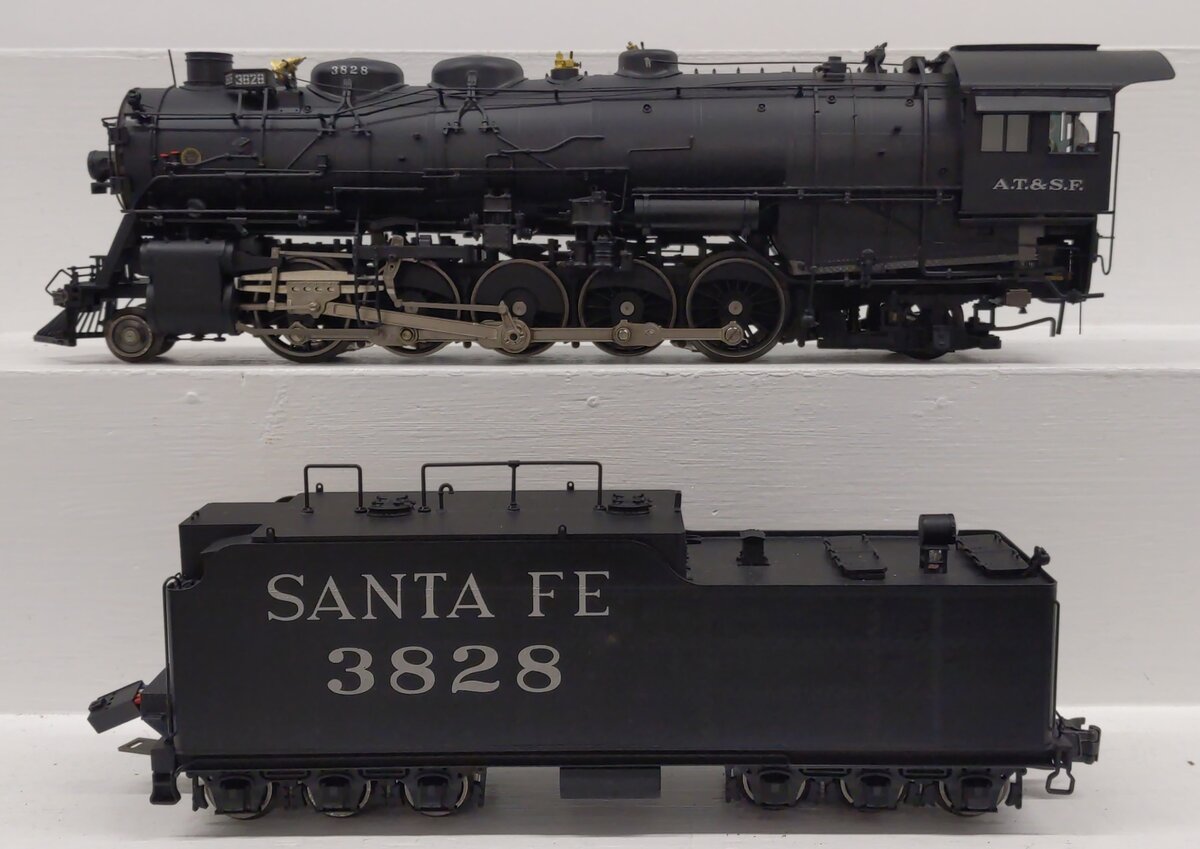 3rd Rail O BRASS Santa Fe 3800 Class 2-10-2 Steam Locomotive w/ Tender #3828-F/P EX/Box