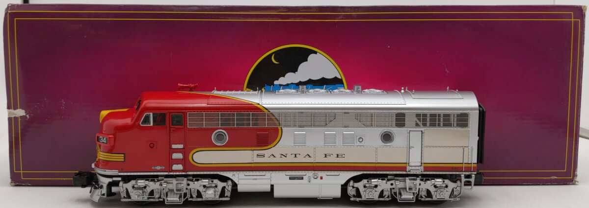 MTH 20-21034-4 O Gauge ATSF F-3 A-Unit Non-Powered Diesel Locomotive #34 EX/Box