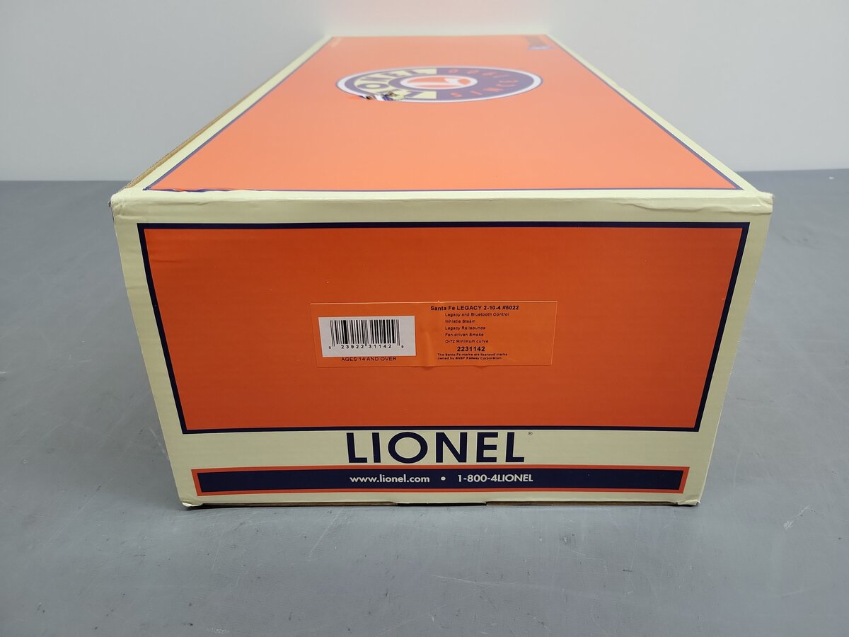 Lionel 2231142 O Gauge Santa Fe Legacy 2-10-4 Steam Locomotive & Tender #5022 EX/Box