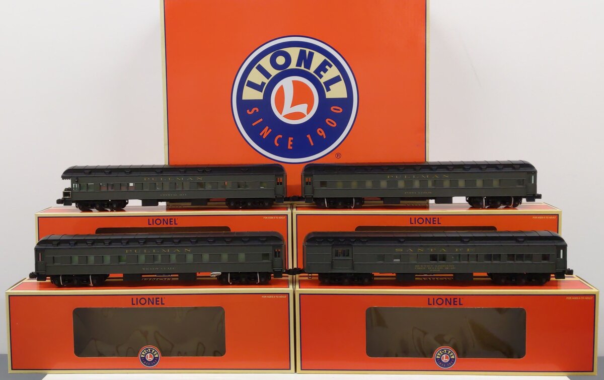 Lionel 6-15526 O Gauge Santa Fe Heavyweight Passenger Cars (Set of 4) EX/Box