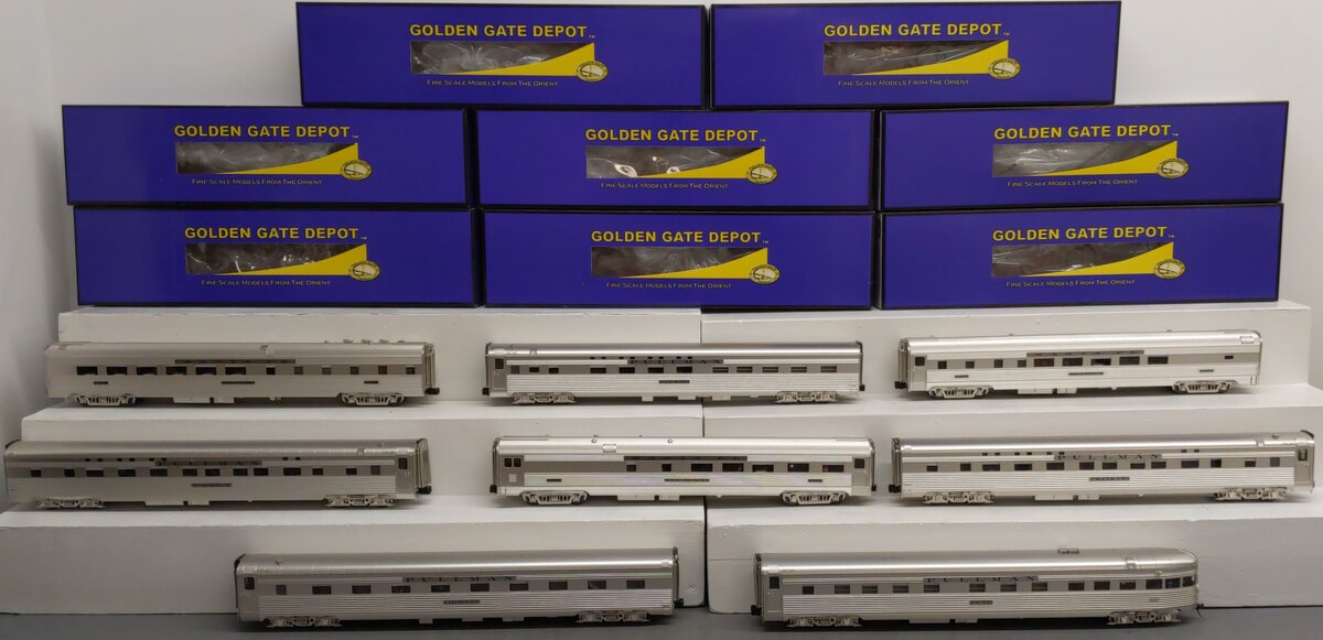 Golden Gate Depot O Santa Fe Super Chief 1938 Aluminum Passenger Set (3 Rail) EX/Box