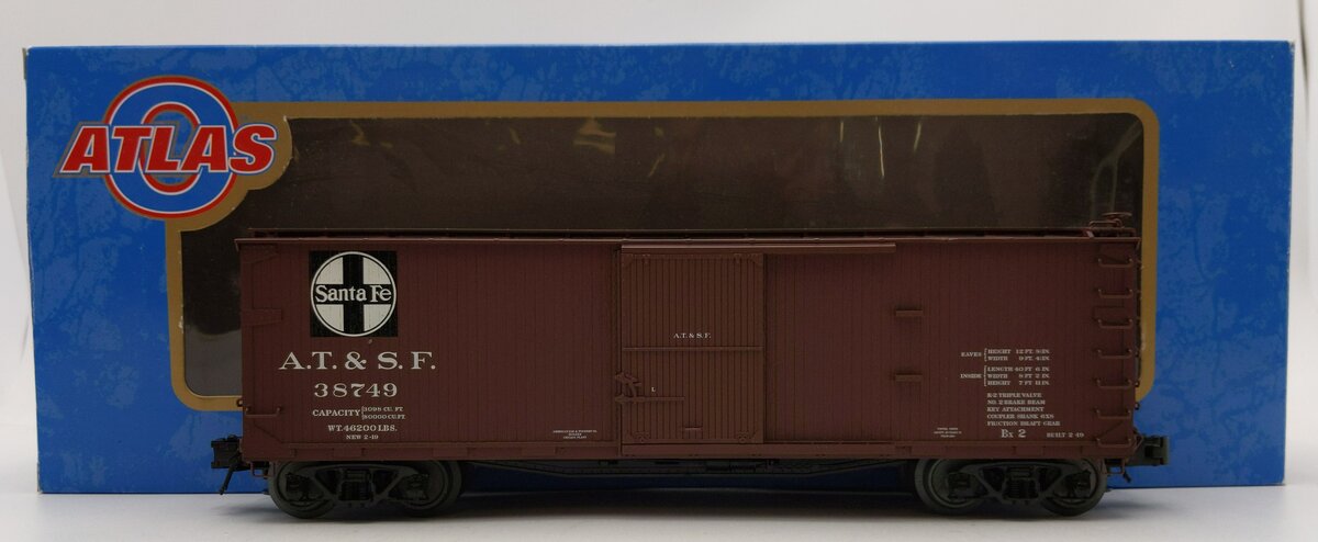 Atlas 8305-1 O Gauge 3-Rail Santa Fe USRA Double-Sheathed Wood Boxcar #38749 EX/Box