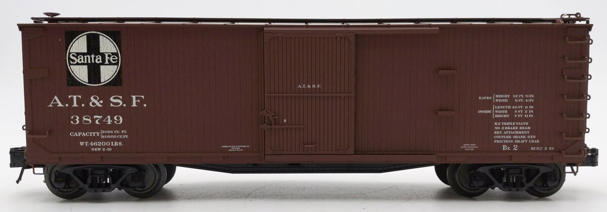Atlas 8305-1 O Gauge 3-Rail Santa Fe USRA Double-Sheathed Wood Boxcar #38749 EX/Box