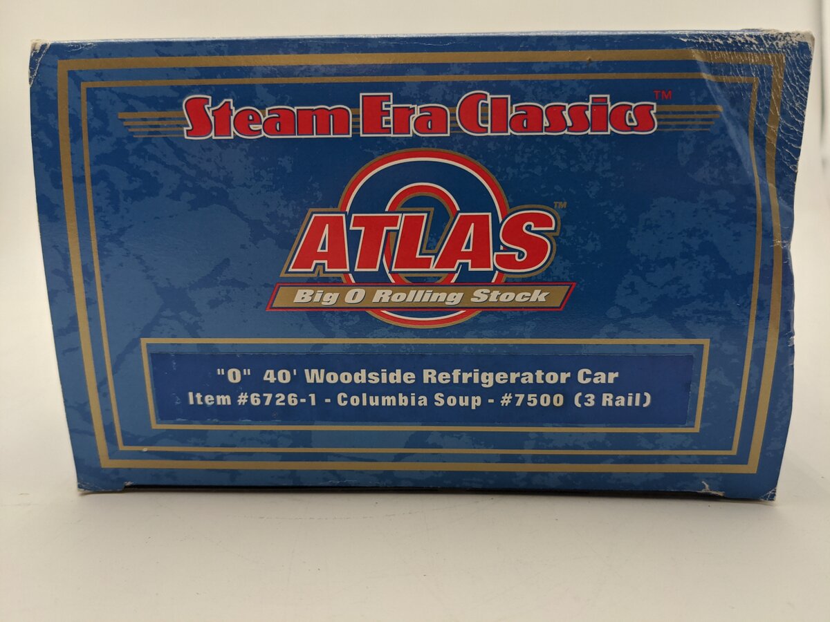 Atlas 6726-1 O Gauge Columbia Soup Reefer Car #7500 (3-Rail) EX/Box