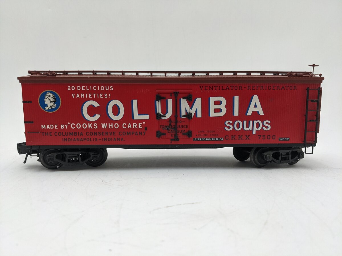 Atlas 6726-1 O Gauge Columbia Soup Reefer Car #7500 (3-Rail) EX/Box