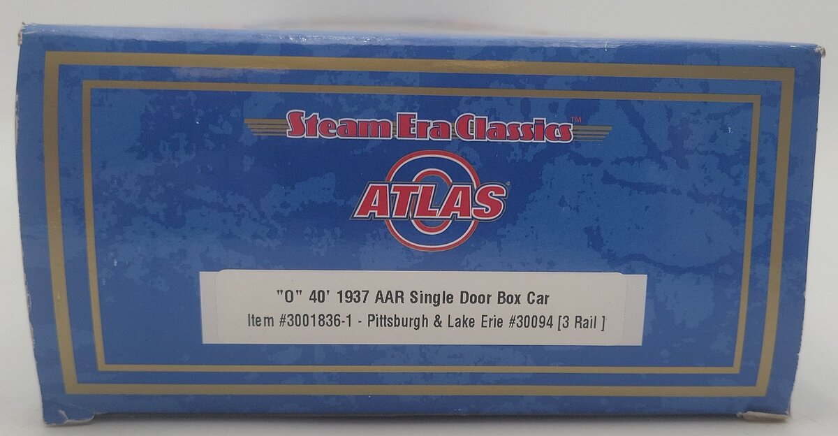 Atlas 3001836-1 O Pittsburgh & Lake Erie 40' Single Door Boxcar #30094 (3 Rail) EX/Box