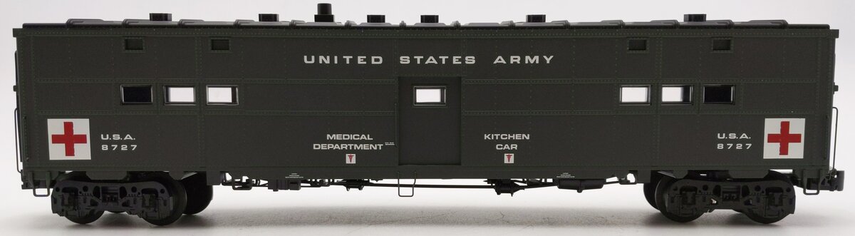 Atlas 3007706-6 O Gauge 3-Rail Pullman US Army Hospital Car #8727 EX/Box