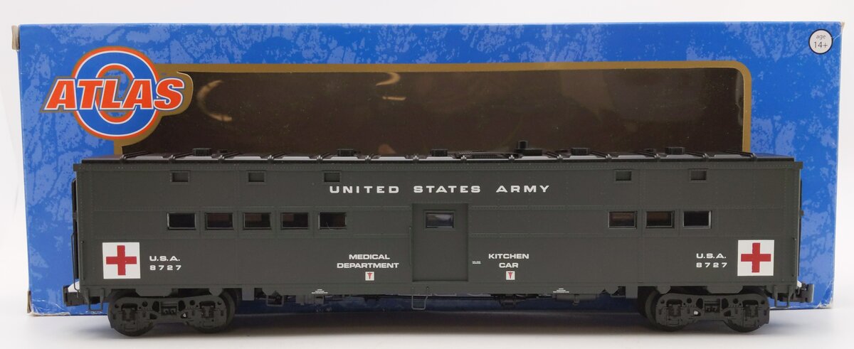 Atlas 3007706-6 O Gauge 3-Rail Pullman US Army Hospital Car #8727 EX/Box