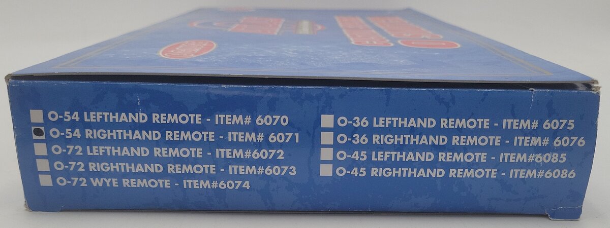 Atlas 6071 O Gauge Nickel Silver O-54 Right Hand Remote Control Switch Turnout LN/Box