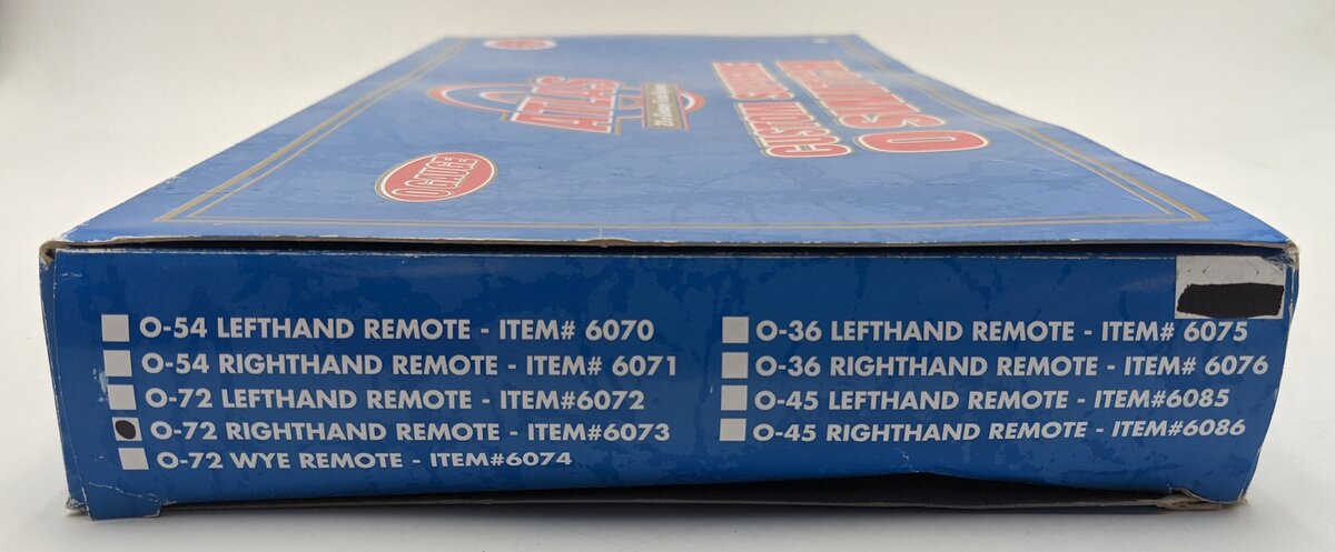 Atlas 6073 O Gauge Nickel Silver O-72 Right Hand Remote Switch Turnout LN/Box