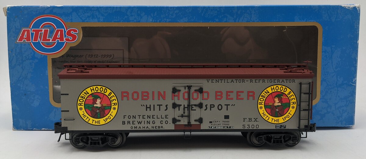 Atlas 8105-1 O Scale Robin Hood Beer 40' Billboard Reefer #5300 (3-Rail) LN/Box