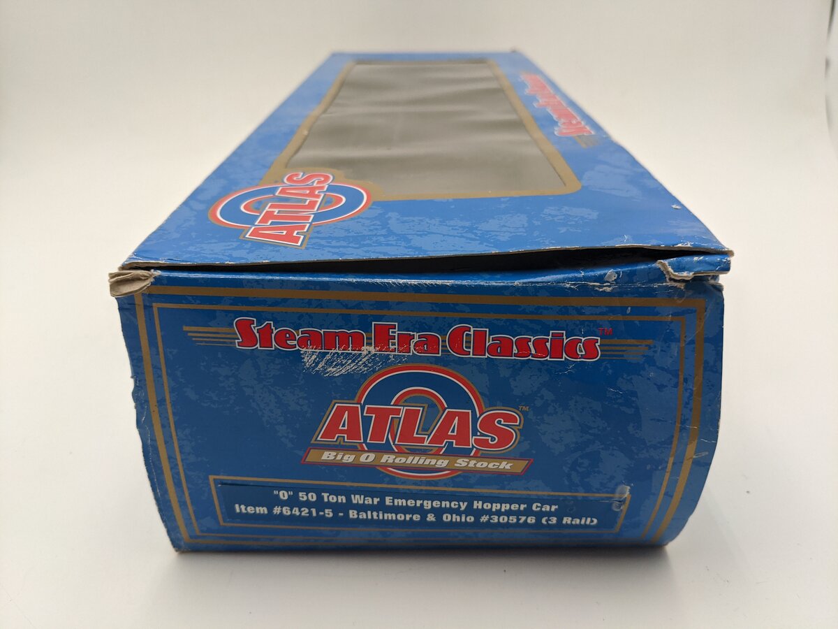 Atlas 6421-5 O Gauge Baltimore & Ohio 50-Ton War Emergency Hopper #30576 [3Rail] EX/Box