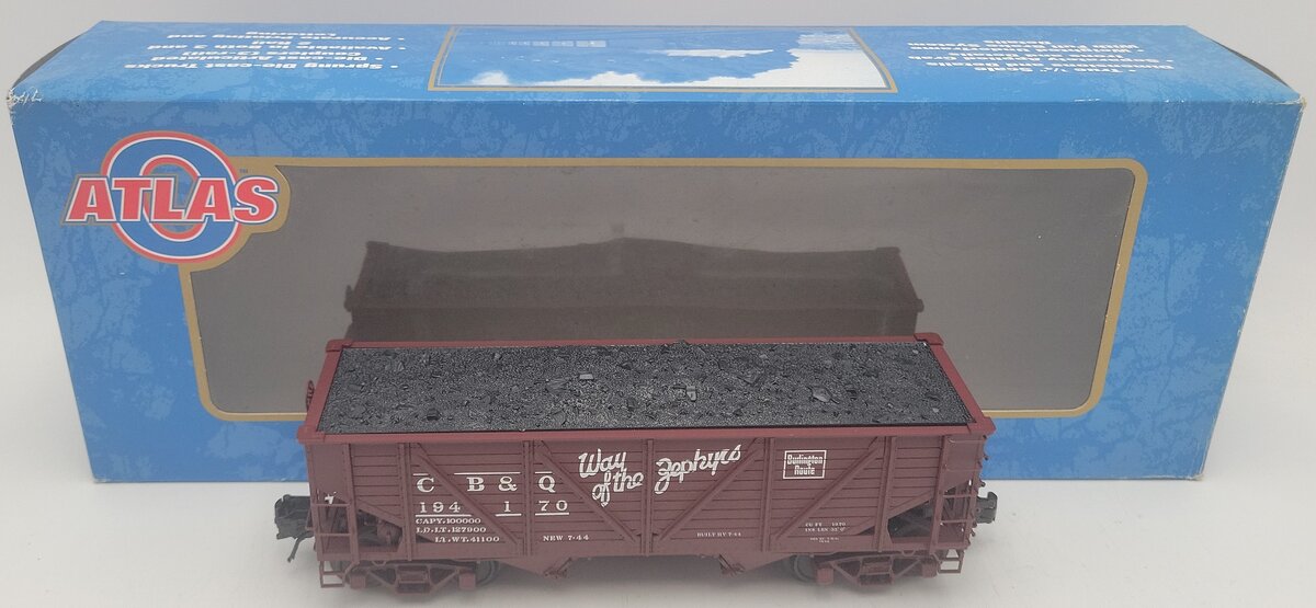 Atlas 6422-6 O Gauge Chicago Burlington & Quincy Hopper Car #194170 EX/Box