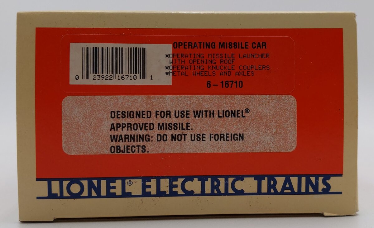 Lionel 6-16710 O Gauge Operating U.S. Army Missile Car #16710 NIB