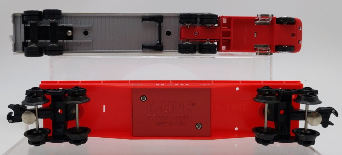 K-Line K-665601 O Ringling Bros.Tractor Trailer w/Flatcar EX/Box
