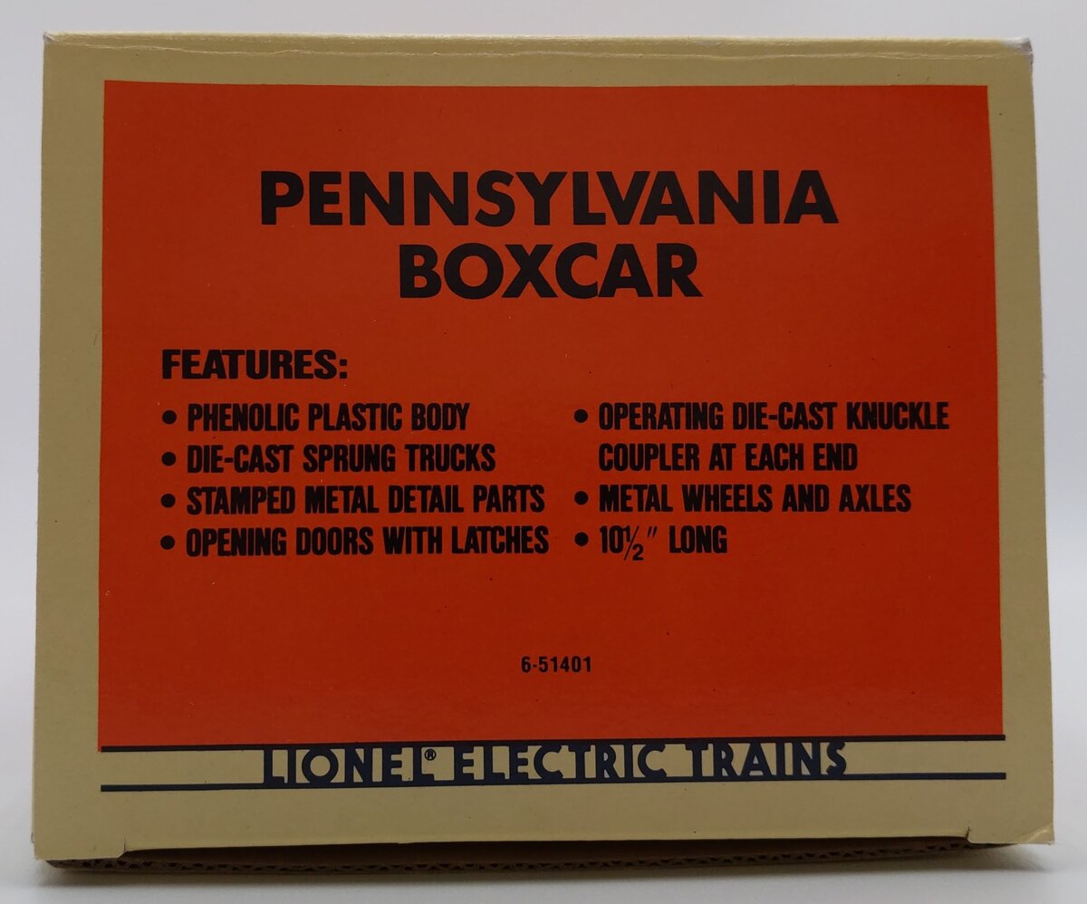 Lionel 6-51401 O Gauge Pennsylvania Boxcar #100800 LN/Box