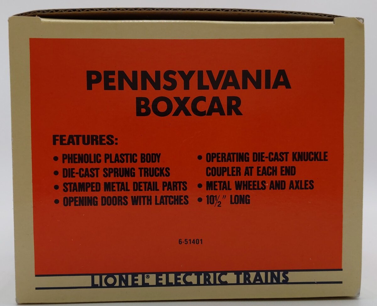 Lionel 6-51401 O Gauge Pennsylvania Boxcar #100800 LN/Box
