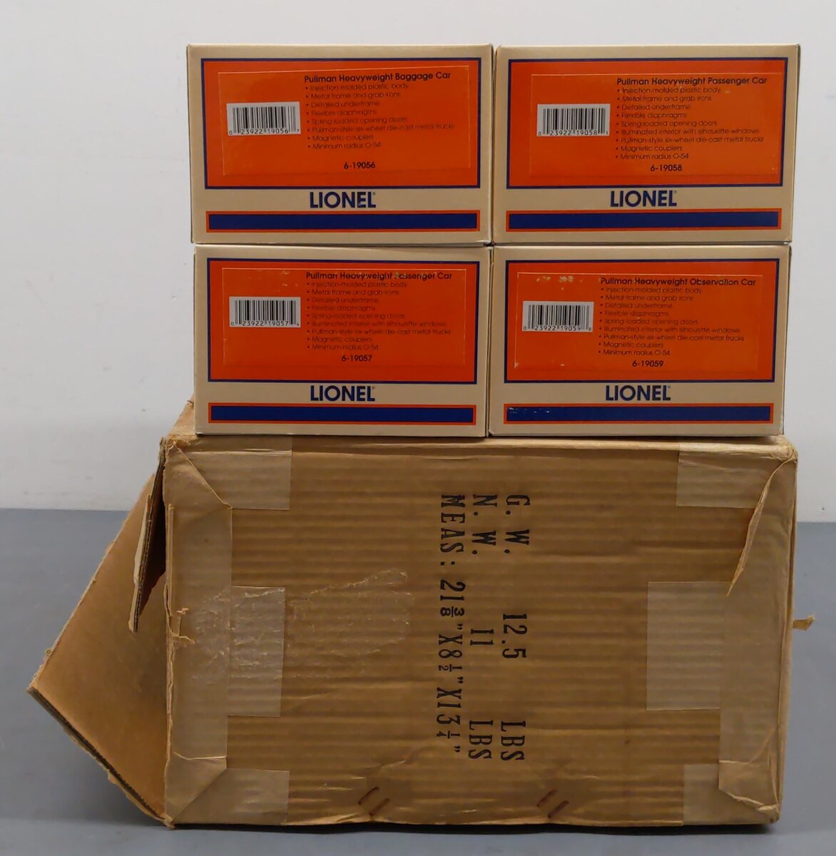 Lionel 6-19060 O Gauge New York Central Pullman Heavyweight Cars (Set of 4) EX/Box