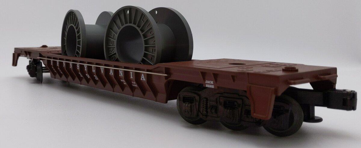 Lionel 6-16983 O Gauge Pennsylvania F-9 Well Car w/Cable Reels #16983 LN/Box