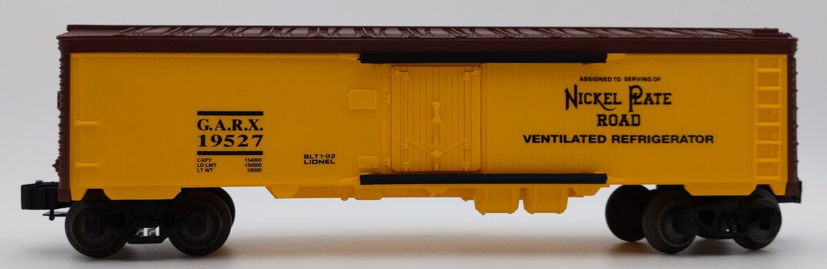 Lionel 6-19527 O Nickel Plate Road Reefer LN/Box