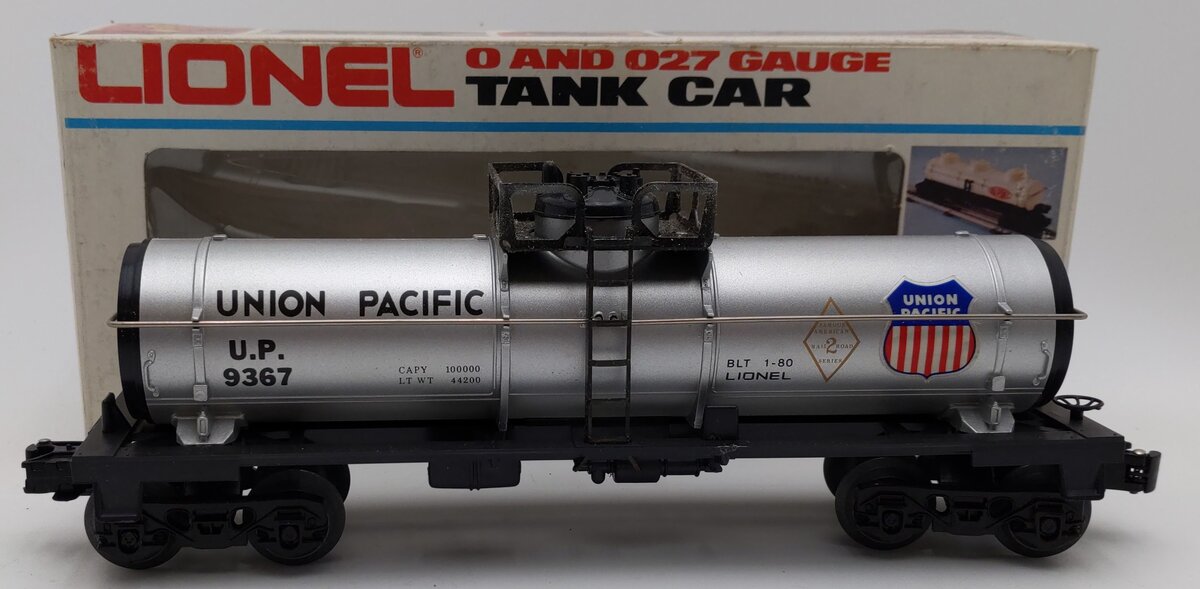 Lionel 6-9367 O Gauge Union Pacific Single Dome Tank Car #9367 EX/Box