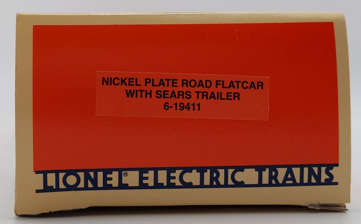 Lionel 6-19411 O Gauge Nickel Plate Road Flatcar w/Sears Trailer LN/Box