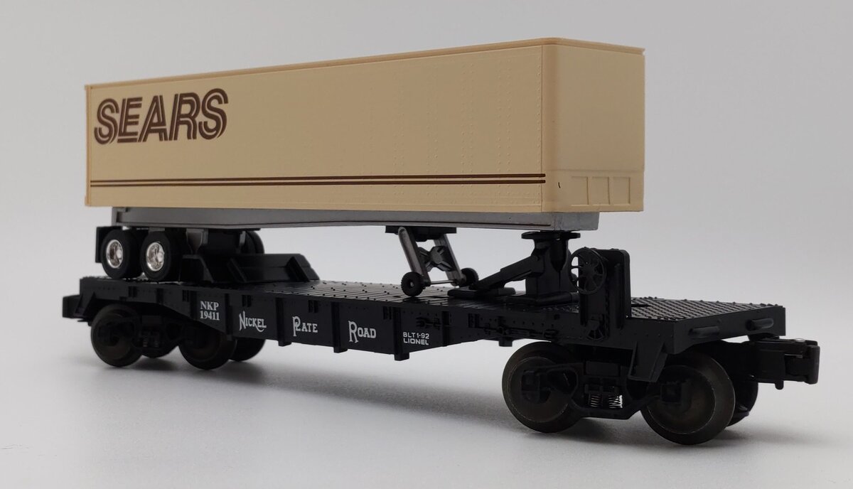 Lionel 6-19411 O Gauge Nickel Plate Road Flatcar w/Sears Trailer LN/Box