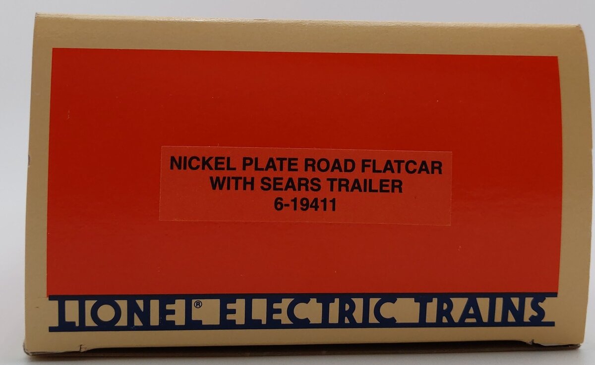 Lionel 6-19411 O Gauge Nickel Plate Road Flatcar w/Sears Trailer LN/Box