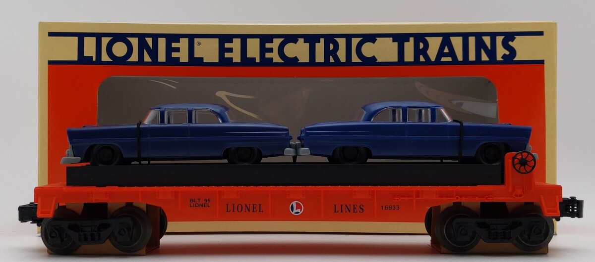 Lionel 6-16933 O Gauge Lionel Lines Flatcar with 2 Automobiles LN/Box